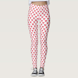 Leggings Piernas blancas rojas de corazones pequeños