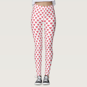 Leggings Piernas blancas rojas de corazones pequeños