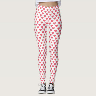 Leggings Piernas blancas rojas de corazones pequeños