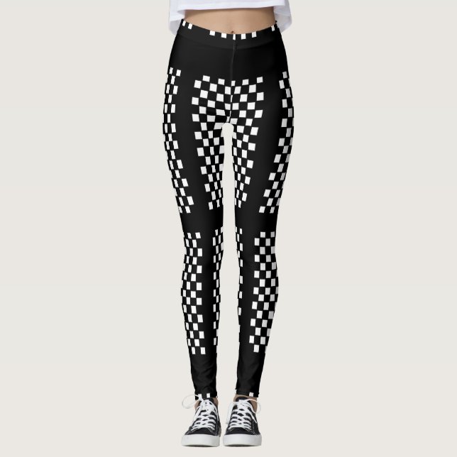 Leggings Piernas blancas y negras con rayas (Anverso)