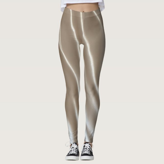 Leggings piernas brillantes de cromo blanco (Anverso)