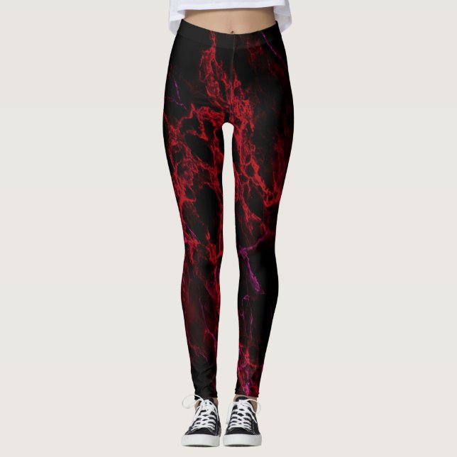 Leggings Piernas calientes rojas y negras (Anverso)