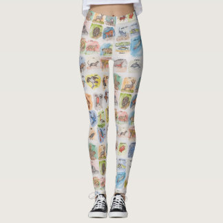 Leggings Piernas con ardillas y otros animales