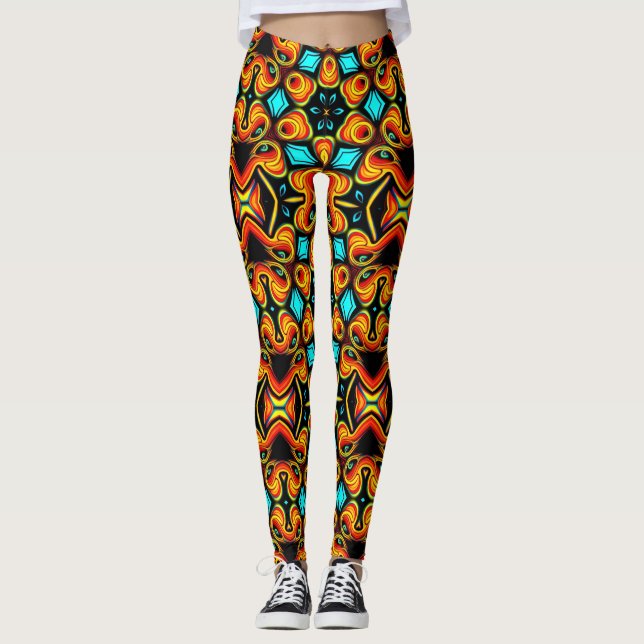 Leggings Piernas con estampado amarillo azul (Anverso)