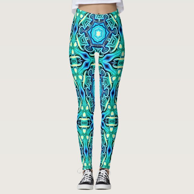 Leggings Piernas con estampado verde azul (Anverso)
