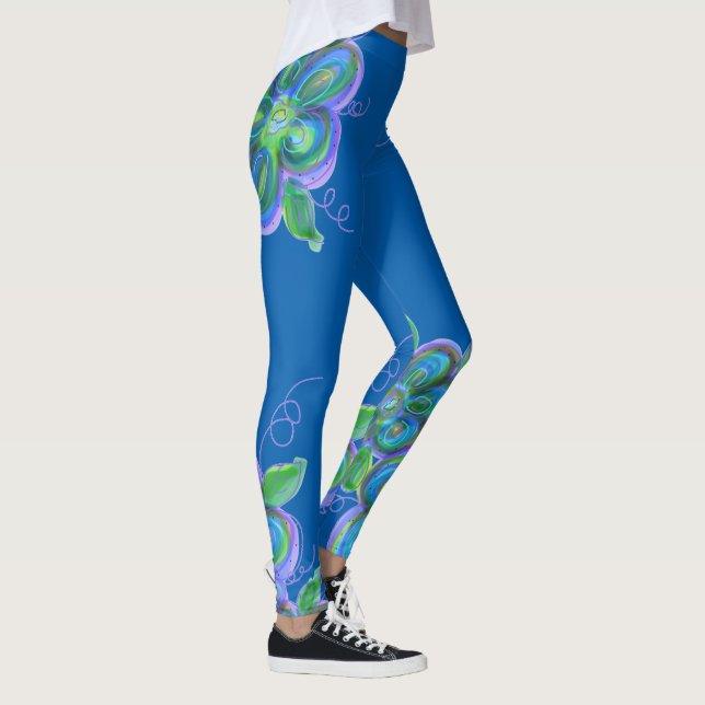 Leggings Piernas con flores azules (Derecha)