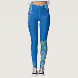 Leggings Piernas con flores azules
