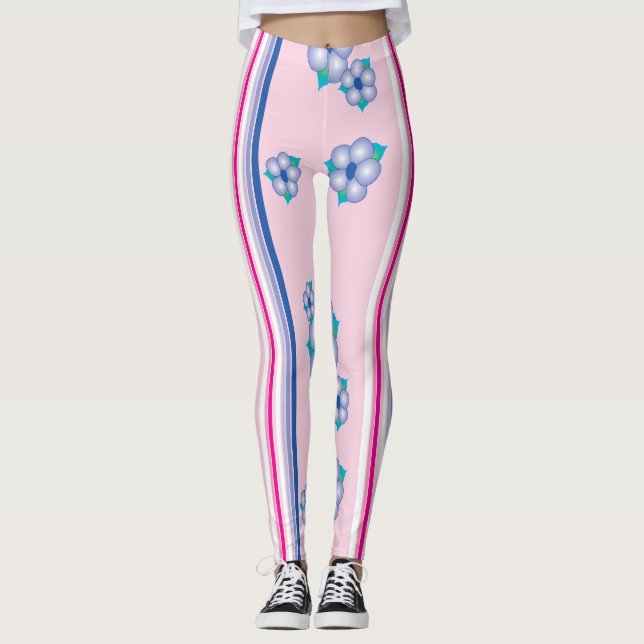Leggings Piernas con flores rosadas (Anverso)