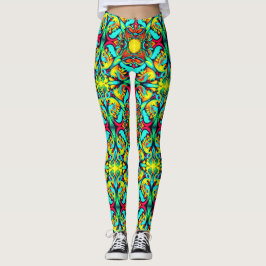 Leggings Piernas con motivos azules amarillos