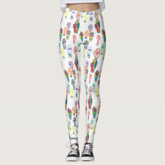 Leggings Piernas con puños arco iris.