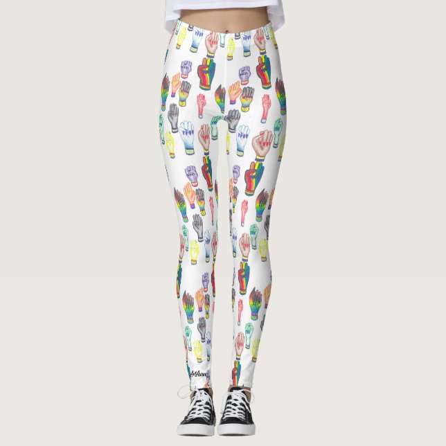 Leggings Piernas con puños arco iris. (Anverso)