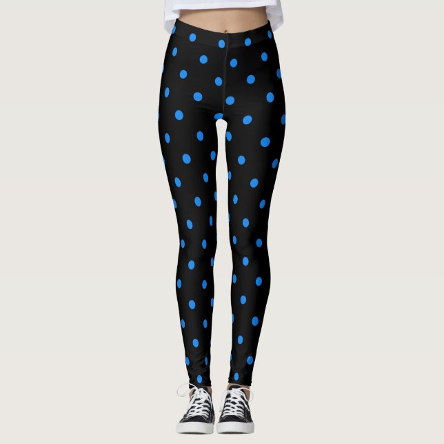 Leggings Piernas con puntos de polka azul (Anverso)