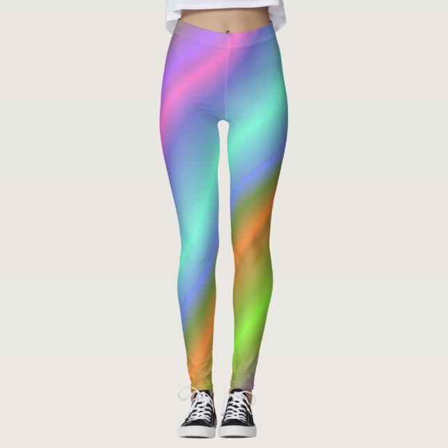 Leggings piernas de arco iris neón (Anverso)