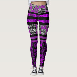 Leggings Piernas De Azúcar Morado Y Negro