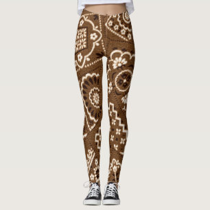 Leggings Piernas de bandana marrón