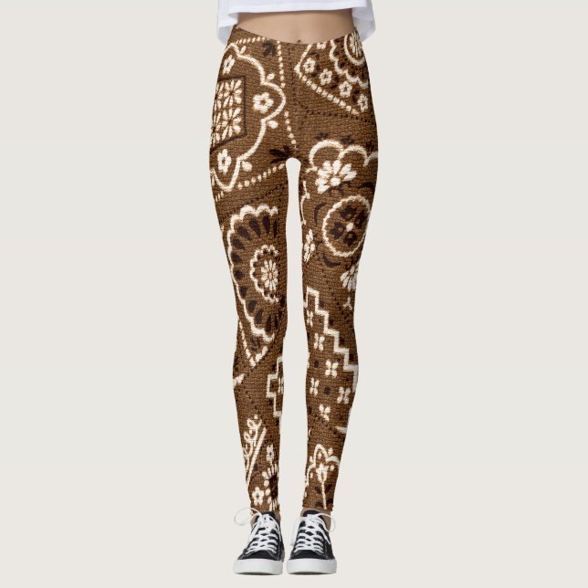 Leggings Piernas de bandana marrón (Anverso)