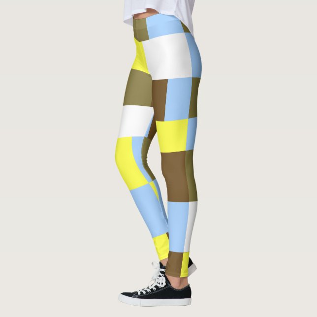 Leggings Piernas de bloques azules y marrones (Izquierda)