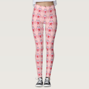 Leggings Piernas de búho de amor rosado