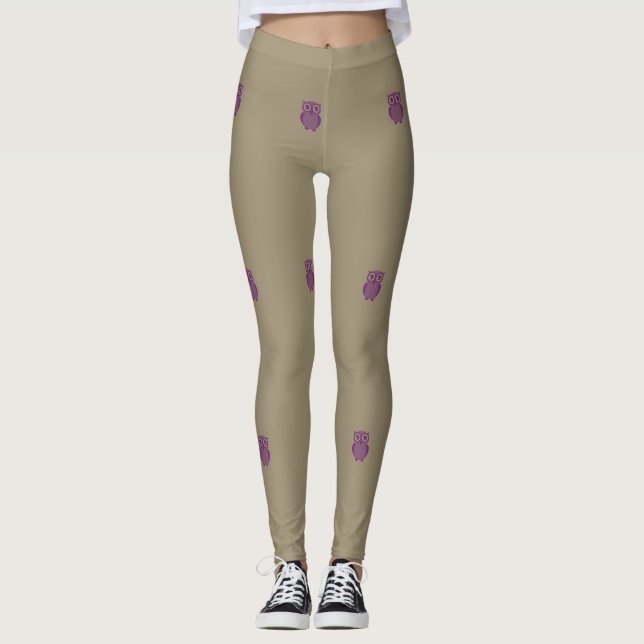 Leggings Piernas de búho morado (Anverso)