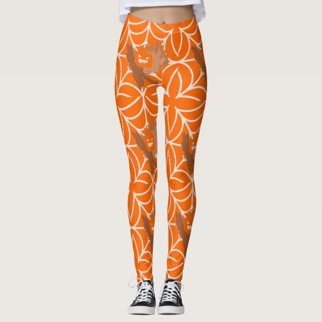 Leggings Piernas de calabaza abstractas (Anverso)