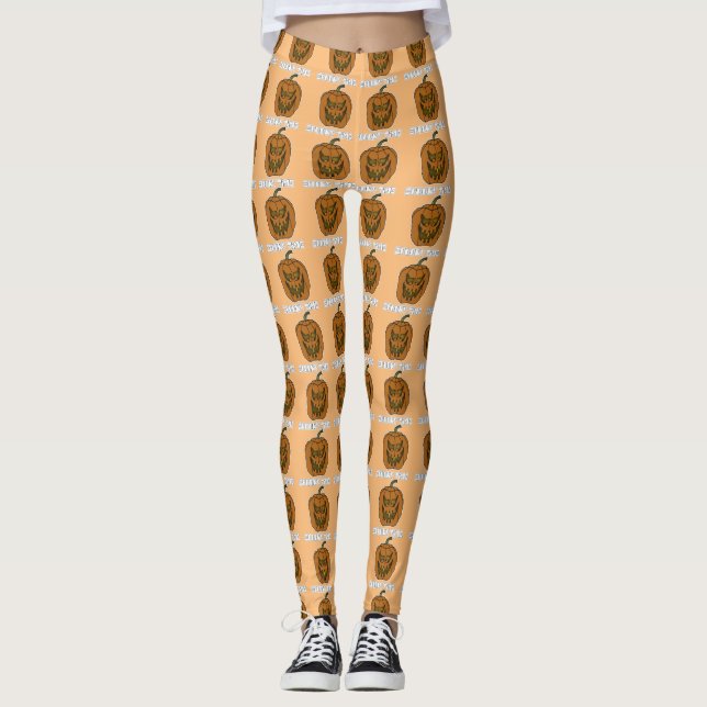 Leggings Piernas de calabaza de Halloween (Anverso)