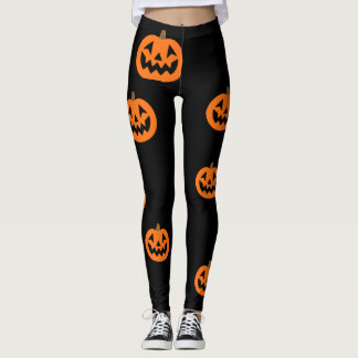 Leggings Piernas de calabaza de Halloween para mujeres
