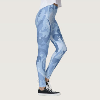 Leggings Piernas de camuflaje de reptil azul