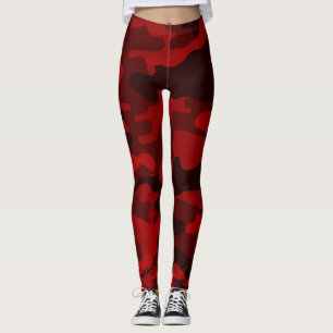 Leggings Piernas de camuflaje rojo oscuro