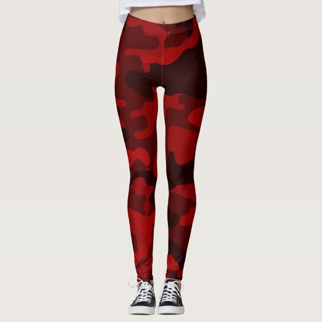 Leggings Piernas de camuflaje rojo oscuro (Anverso)