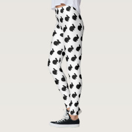 Leggings Piernas de conejo conejo negro de silueta