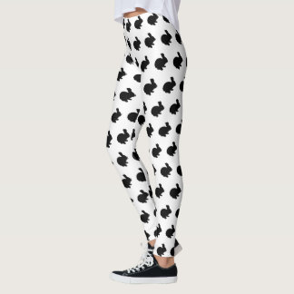 Leggings Piernas de conejo conejo negro de silueta
