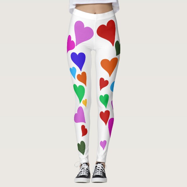 Leggings piernas de corazón de arco iris, piernas de corazó (Anverso)