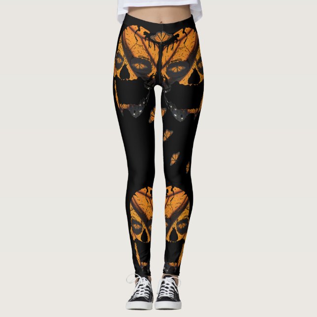 Leggings Piernas de cráneo de mariposa - Calavera de maripo (Anverso)