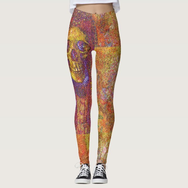 Leggings Piernas de cráneo decorativas (Anverso)