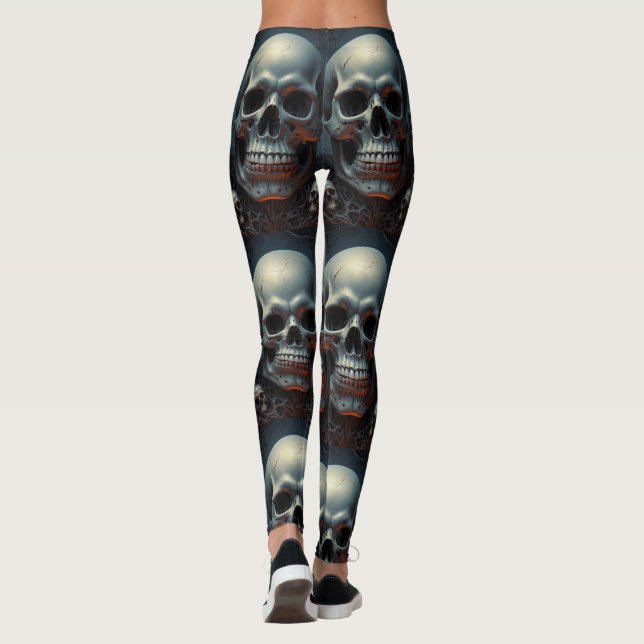 Leggings Piernas de cráneo, negrita, insignia (Reverso)