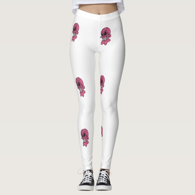 Leggings Piernas de cráneo rosadas (Anverso)