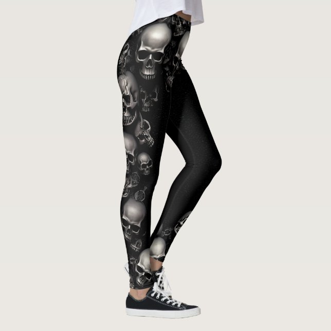 Leggings ¡🎃 Piernas de cráneo Spook-tacular! 🎃 (Derecha)