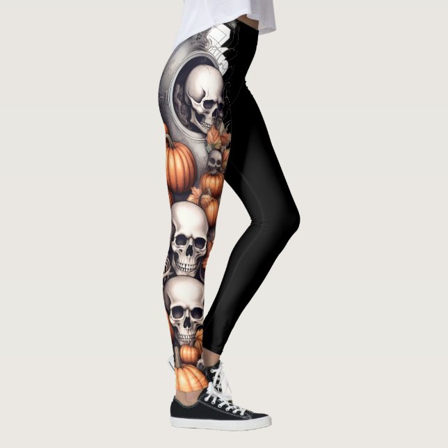 Leggings ¡🎃 Piernas de cráneo Spook-tacular! 🎃 (Derecha)