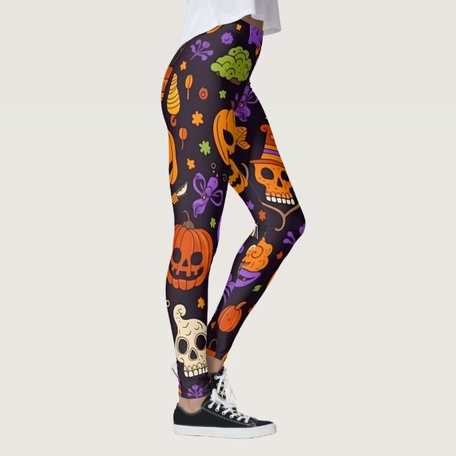Leggings ¡🎃 Piernas de cráneo Spook-tacular! 🎃 (Derecha)