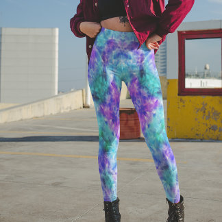 Leggings Piernas de cristal púrpura y Verde azulada - Bonit