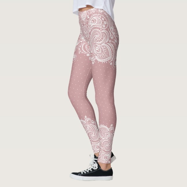 Leggings Piernas de diseño de encaje y puntos blancos (Izquierda)