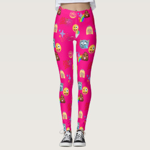 Leggings piernas de emoji rosada caliente