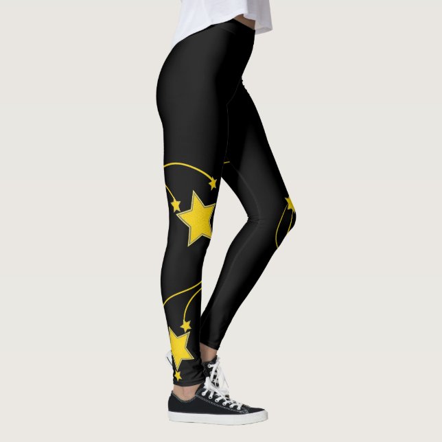 Leggings Piernas de estrellas amarillas negras (Derecha)