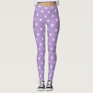 Leggings Piernas de estrellas de gran tamaño morado