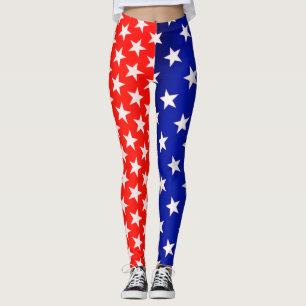 Leggings Piernas de estrellas rojas y azules