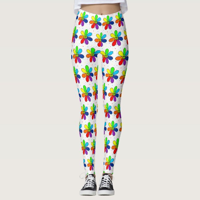 Leggings Piernas de flor arco iris (Anverso)