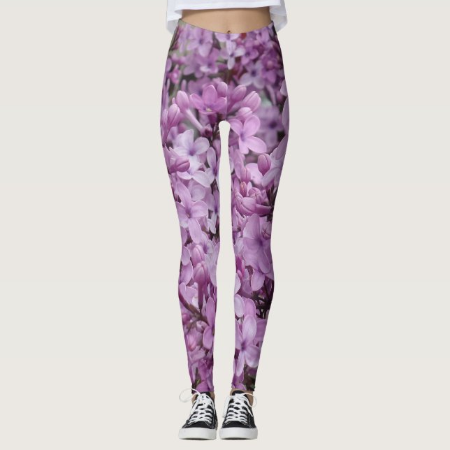 Leggings Piernas de flor rosa claro (Anverso)
