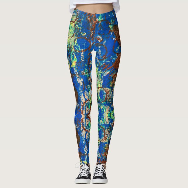 Leggings Piernas de flores azules (Anverso)