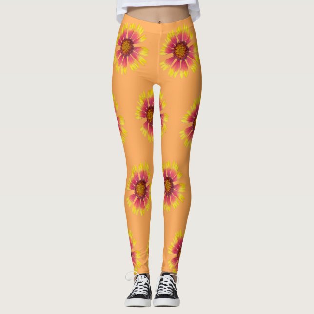 Leggings Piernas de flores de manta indias (Anverso)