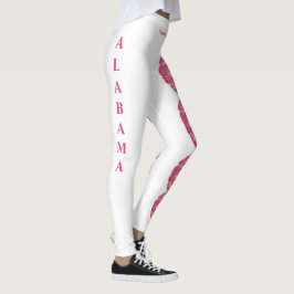 Leggings Piernas de flores del estado de Alabama Blanca Cam